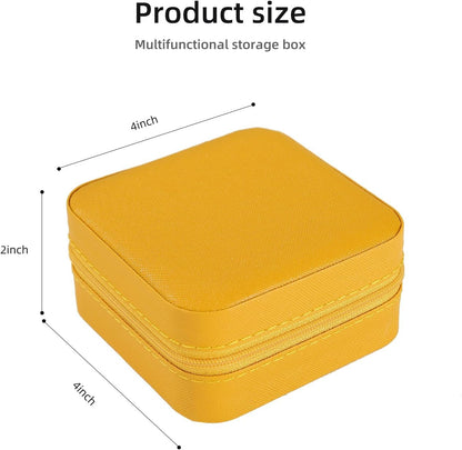 Travel jewelry case Travel jewelry box Travel Jewelry Organizer Small box Gift for Girls Women with Mirror(Green)