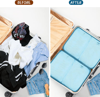 Packing Cubes Set, 2 Pcs Packing Organizers Set for Suitcases (Navy blue)