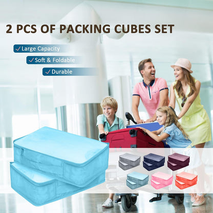 Packing Cubes Set, 2 Pcs Packing Organizers Set for Suitcases (Navy blue)