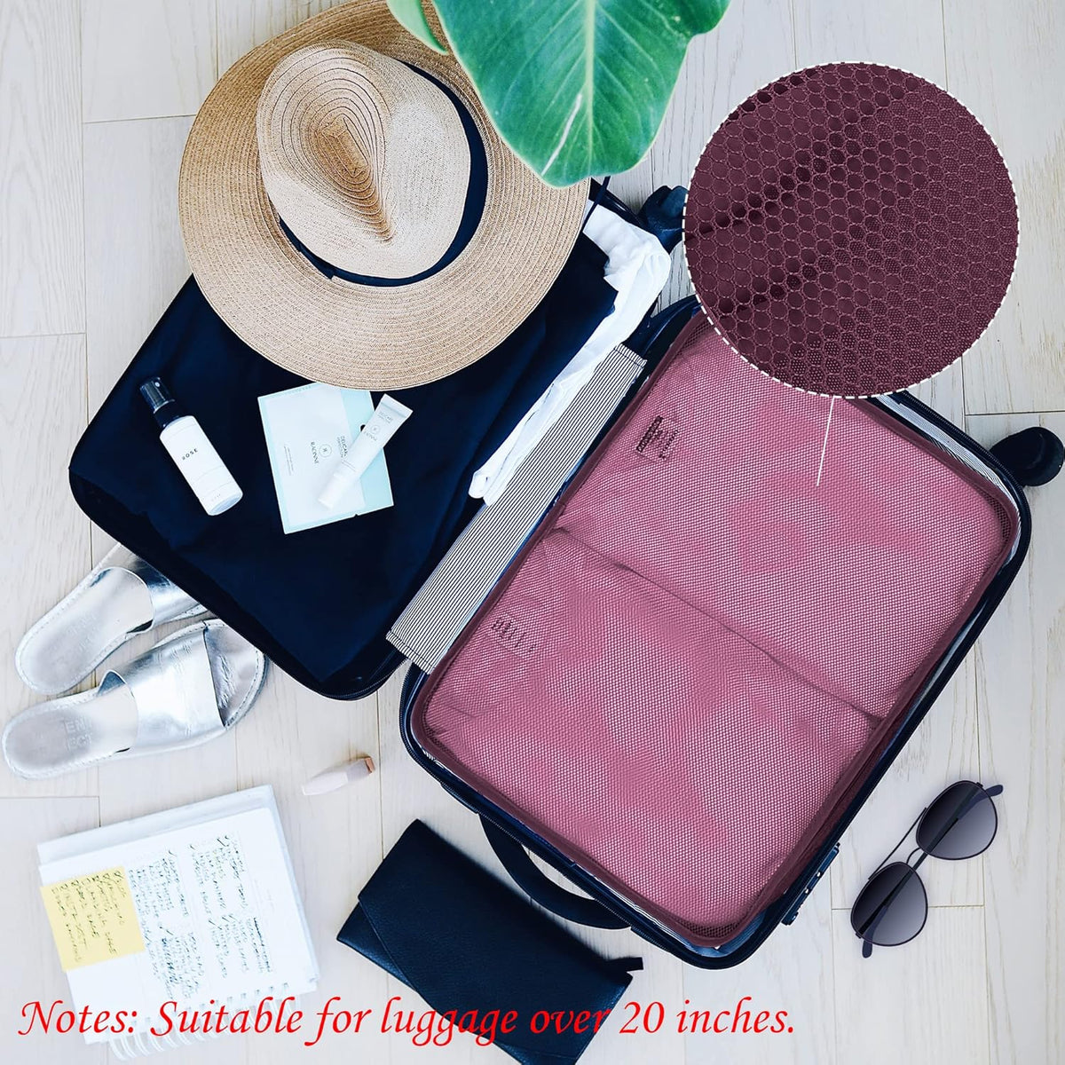 Packing Cubes Set, 2 Pcs Packing Organizers Set for Suitcases (Navy blue)