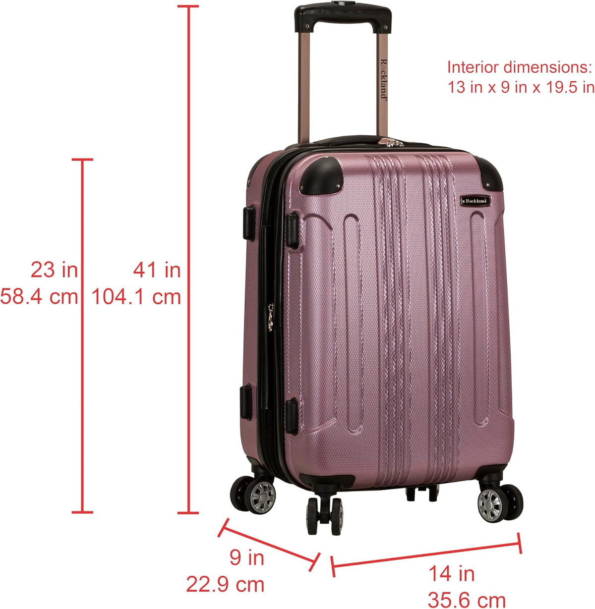 London Hardside Spinner Wheel Luggage, Champagne, Carry-On 20-Inch, 22"X13. 5"x10" (with wheels)