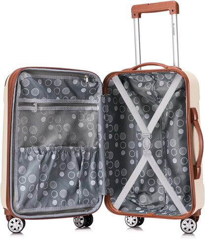 London Hardside Spinner Wheel Luggage, Champagne, Carry-On 20-Inch, 22"X13. 5"x10" (with wheels)