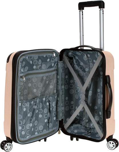 London Hardside Spinner Wheel Luggage, Champagne, Carry-On 20-Inch, 22"X13. 5"x10" (with wheels)