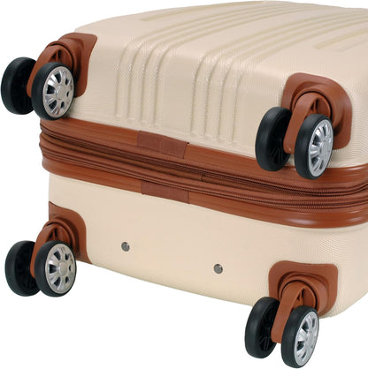 London Hardside Spinner Wheel Luggage, Champagne, Carry-On 20-Inch, 22"X13. 5"x10" (with wheels)