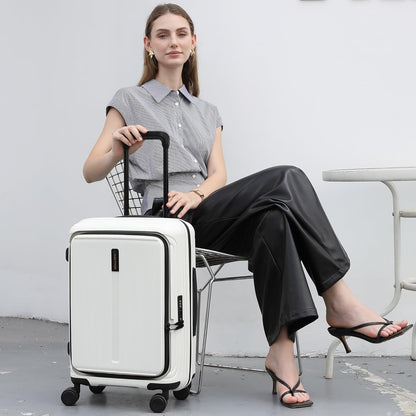 20 IN 22x14x9 Airline Approved with TSA Lock | Hardside Carry-on Suitcase with 8 Rolling Spinner Wheels, Lightweight PP Hard Shell Travel Luggage for Men and Women,Travel