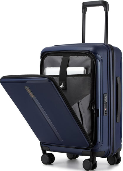 20 IN 22x14x9 Airline Approved with TSA Lock | Hardside Carry-on Suitcase with 8 Rolling Spinner Wheels, Lightweight PP Hard Shell Travel Luggage for Men and Women,Travel