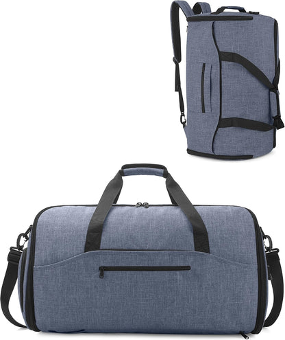 Convertible Garment Duffle Bags for Travel - Carry on Garment Bag, Suit Bag for Men & Women, 3 in 1 Foldable Travel Duffle Backpack with Shoulder Strap (Black)