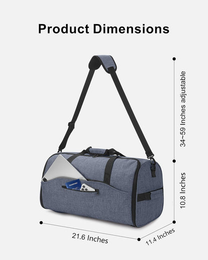 Convertible Garment Duffle Bags for Travel - Carry on Garment Bag, Suit Bag for Men & Women, 3 in 1 Foldable Travel Duffle Backpack with Shoulder Strap (Black)