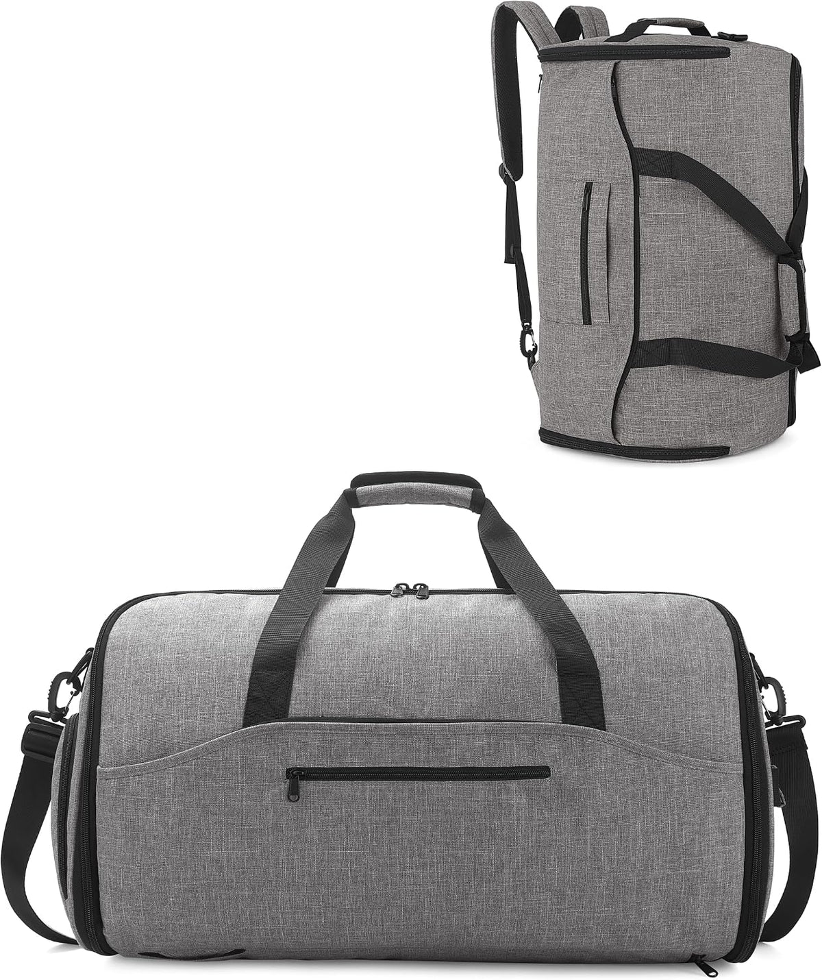 Convertible Garment Duffle Bags for Travel - Carry on Garment Bag, Suit Bag for Men & Women, 3 in 1 Foldable Travel Duffle Backpack with Shoulder Strap (Black)