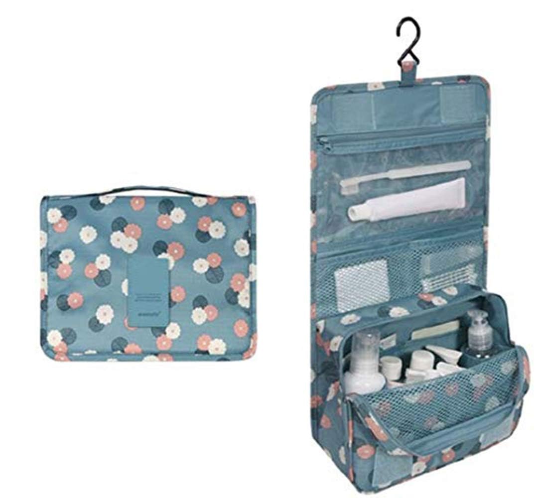 Hanging Travel Case Toiletry Bag Multifunction Cosmetic Bag Portable Makeup Pouch Waterproof Travel Makeup Bag Hanging Makeup Organizer for Women and Girls (Flamingo)
