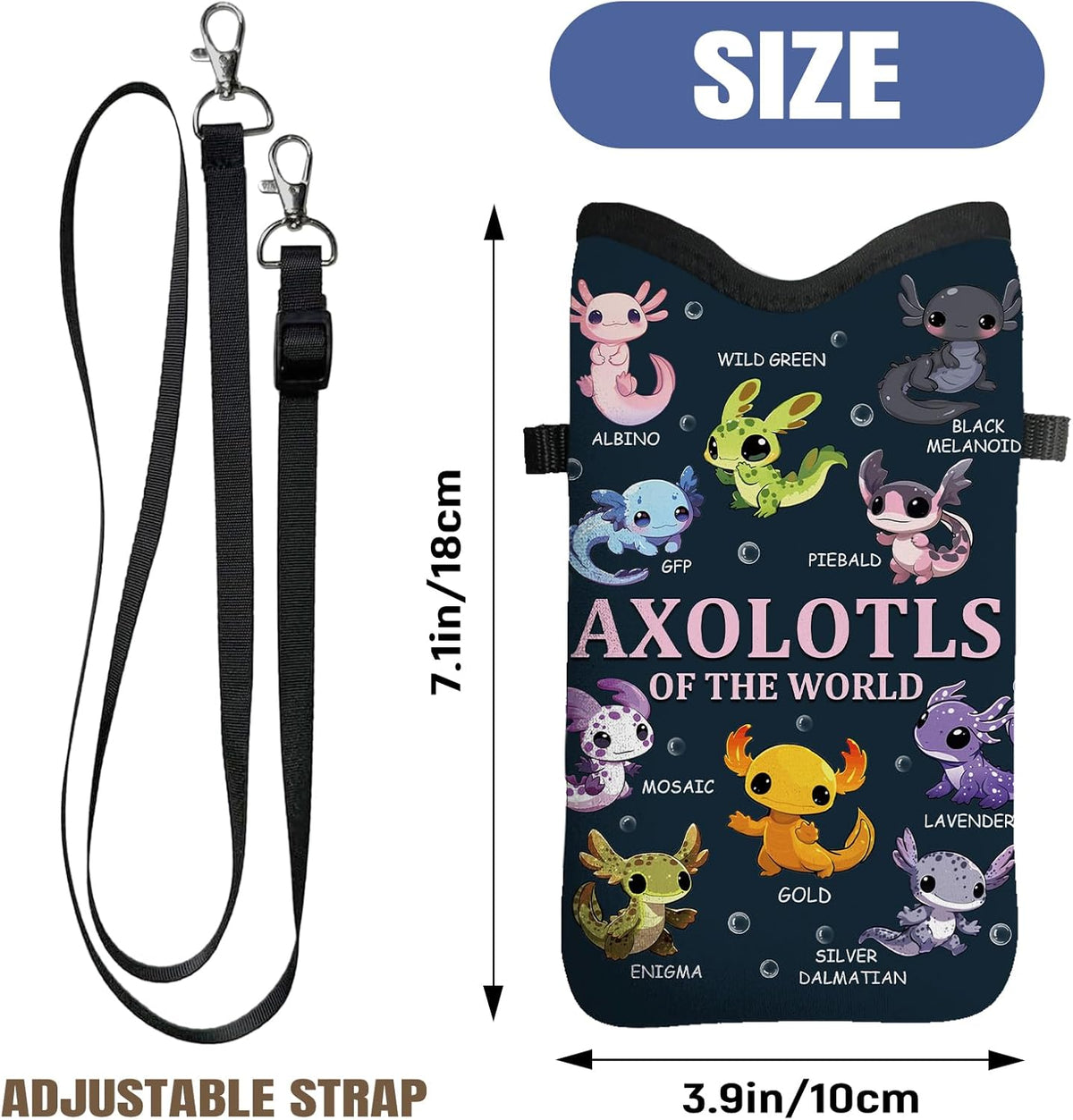 Cell Phone Sleeve Pouch Case Bag with Crossbody Strap Neck Lanyard for Women Men, Weiner Dog Gifts Cell Phone Crossbody Bag 7.1x3.9 Inch