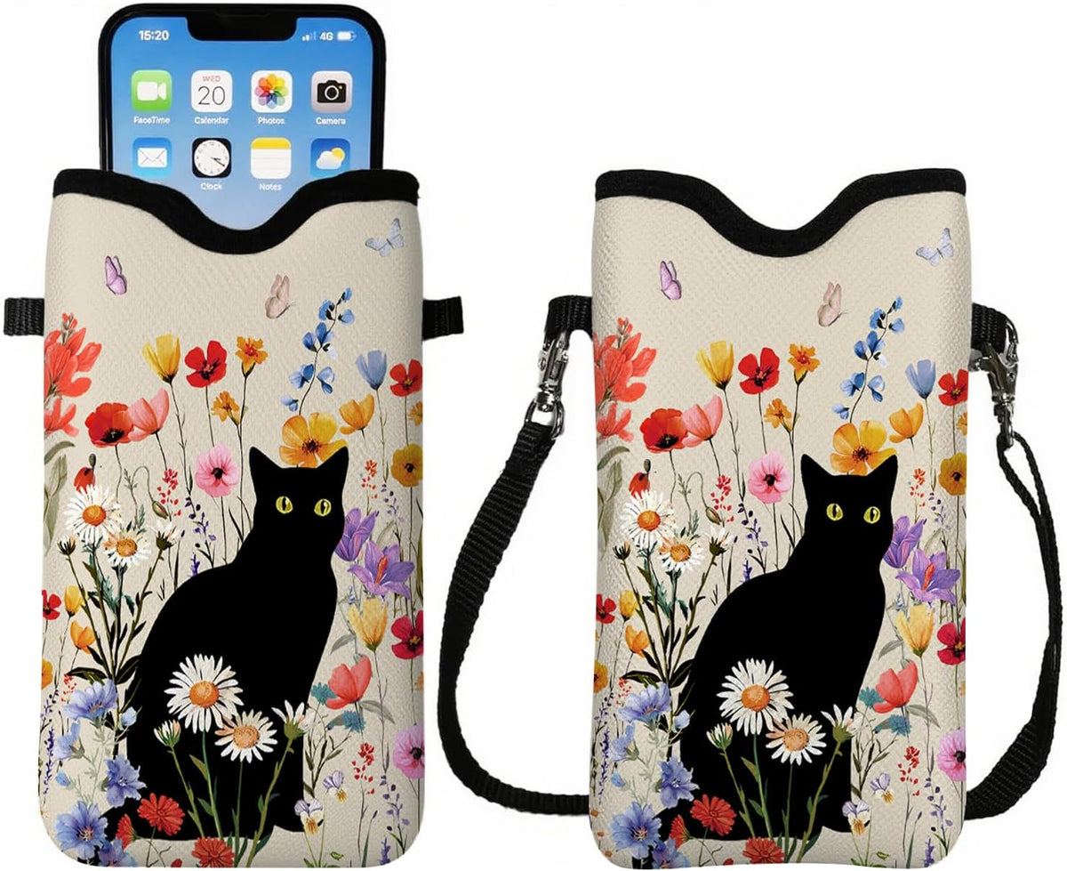 Cell Phone Sleeve Pouch Case Bag with Crossbody Strap Neck Lanyard for Women Men, Weiner Dog Gifts Cell Phone Crossbody Bag 7.1x3.9 Inch