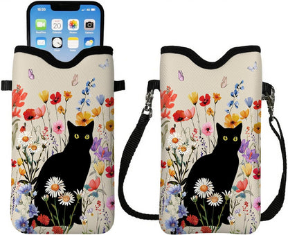 Cell Phone Sleeve Pouch Case Bag with Crossbody Strap Neck Lanyard for Women Men, Weiner Dog Gifts Cell Phone Crossbody Bag 7.1x3.9 Inch
