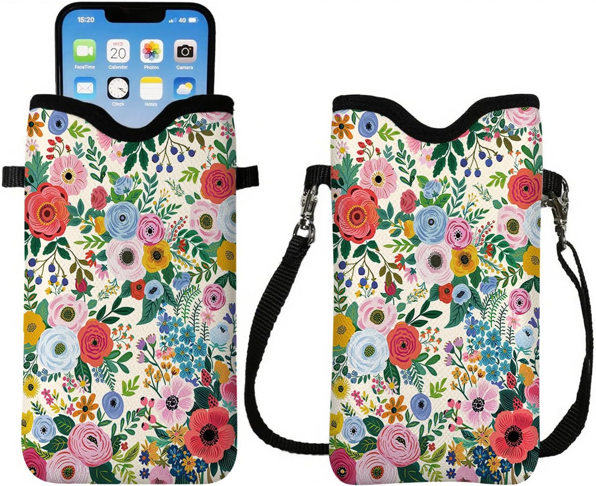 Cell Phone Sleeve Pouch Case Bag with Crossbody Strap Neck Lanyard for Women Men, Weiner Dog Gifts Cell Phone Crossbody Bag 7.1x3.9 Inch