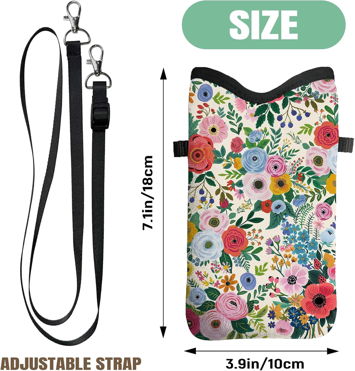 Cell Phone Sleeve Pouch Case Bag with Crossbody Strap Neck Lanyard for Women Men, Weiner Dog Gifts Cell Phone Crossbody Bag 7.1x3.9 Inch