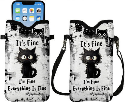 Cell Phone Sleeve Pouch Case Bag with Crossbody Strap Neck Lanyard for Women Men, Weiner Dog Gifts Cell Phone Crossbody Bag 7.1x3.9 Inch