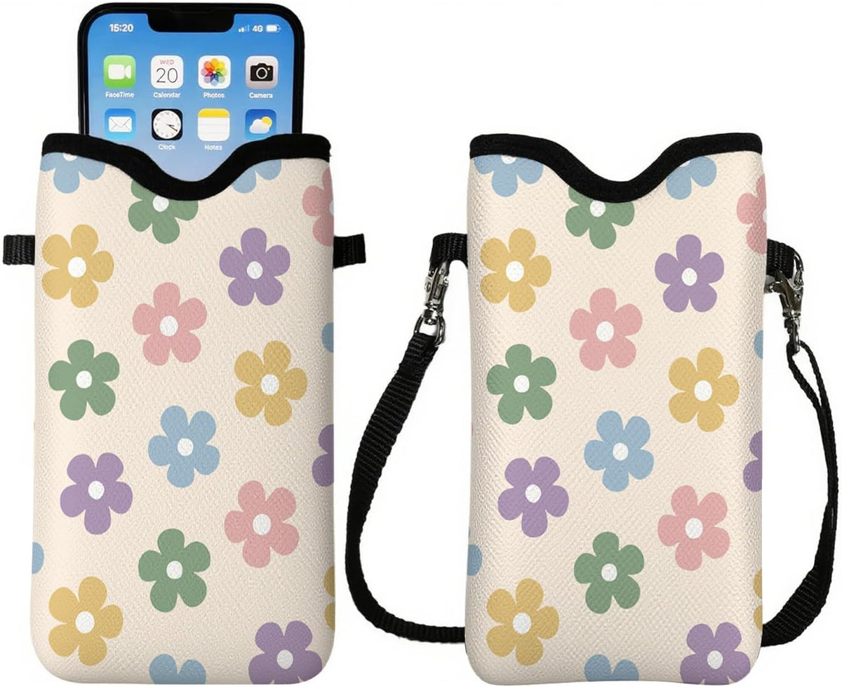 Cell Phone Sleeve Pouch Case Bag with Crossbody Strap Neck Lanyard for Women Men, Weiner Dog Gifts Cell Phone Crossbody Bag 7.1x3.9 Inch