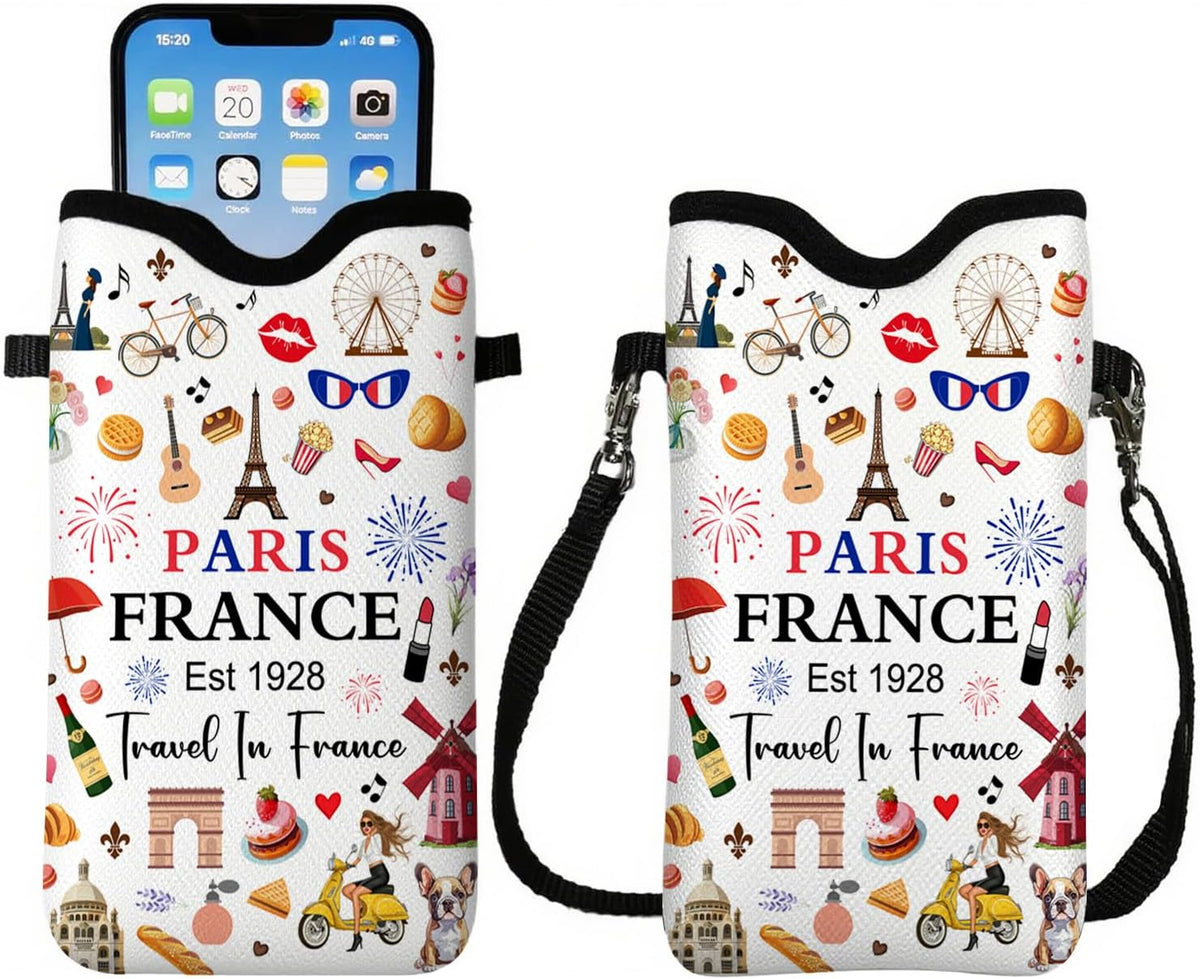 Cell Phone Sleeve Pouch Case Bag with Crossbody Strap Neck Lanyard for Women Men, Weiner Dog Gifts Cell Phone Crossbody Bag 7.1x3.9 Inch