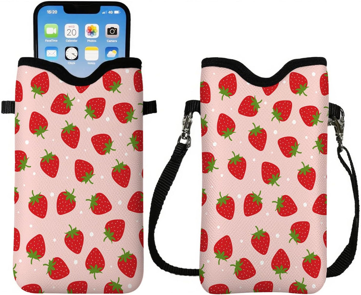 Cell Phone Sleeve Pouch Case Bag with Crossbody Strap Neck Lanyard for Women Men, Weiner Dog Gifts Cell Phone Crossbody Bag 7.1x3.9 Inch