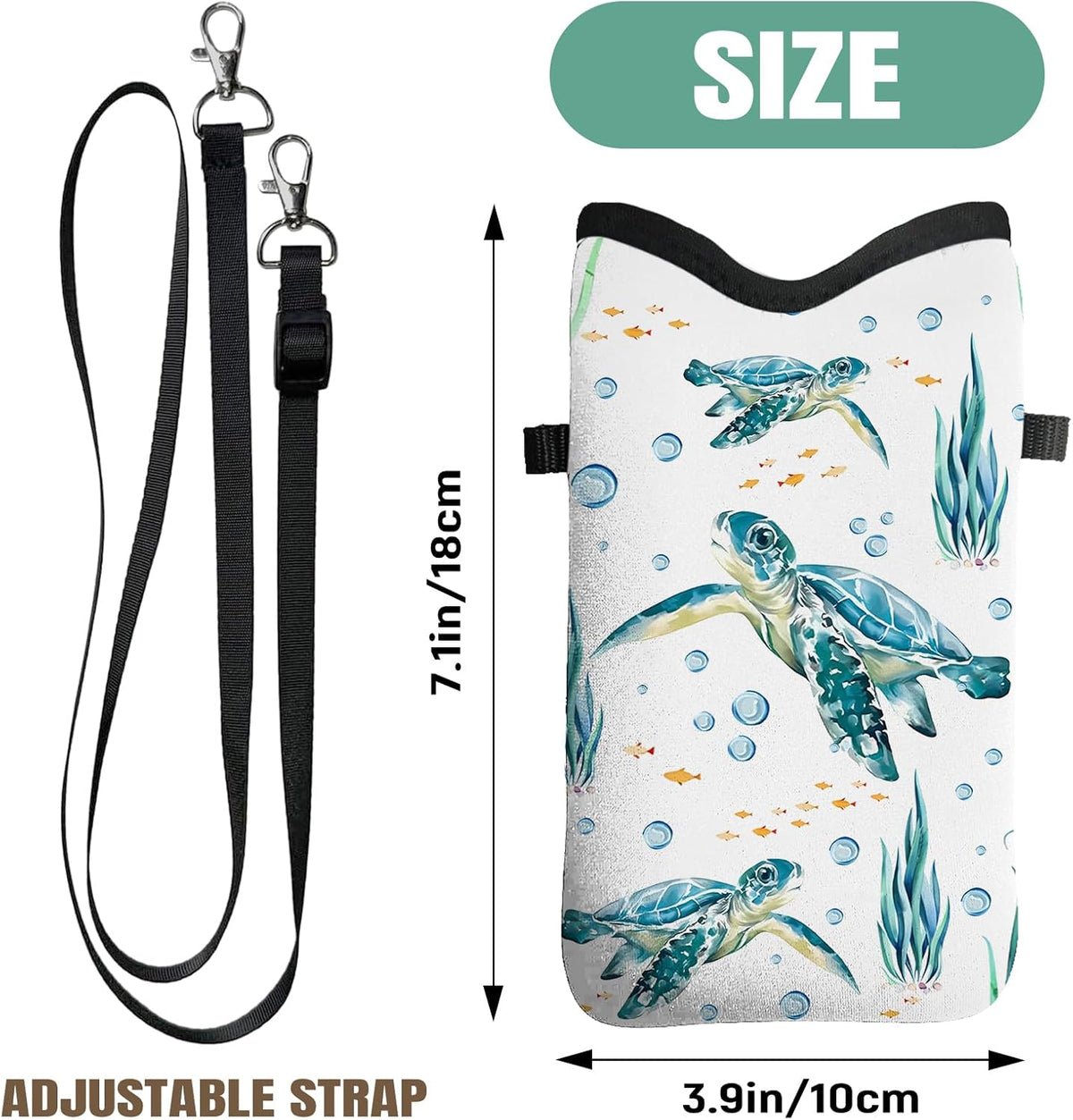 Cell Phone Sleeve Pouch Case Bag with Crossbody Strap Neck Lanyard for Women Men, Weiner Dog Gifts Cell Phone Crossbody Bag 7.1x3.9 Inch