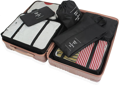 8 Pcs Bag Organizer Set – 8 Pcs Packing Cubes, Travel Cubes, Shoe Bag, Toiletry Pouches, Clothes Organizers, Waterproof Luggage & Travel Bags – Suitcase Organizer & Organizers for Travel Essentials