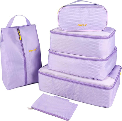 4 Set Compression Packing Cubes, Travel Luggage Organizers and Storage Packing Cubes (Green)