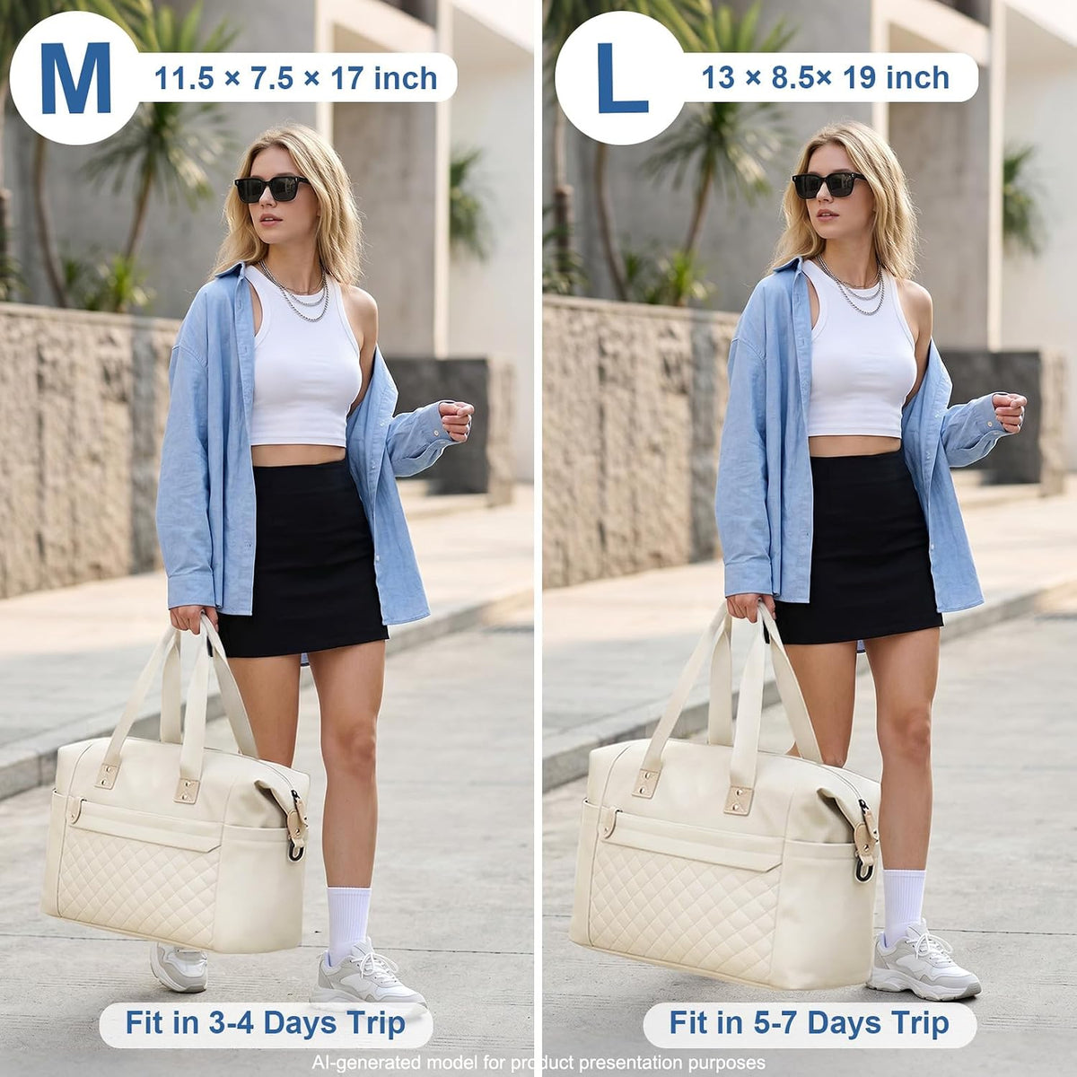 Travel Duffle Bag, Waterproof Weekender Overnight Hospital Bags for Women Men with Toiletry Bag Lightweight Carry on Personal Item Duffle Gym Bag for Travel, Airplanes, Sports