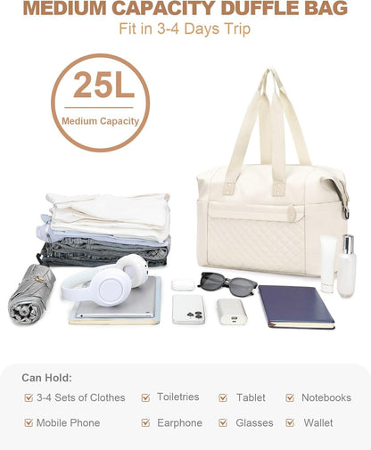 Travel Duffle Bag, Waterproof Weekender Overnight Hospital Bags for Women Men with Toiletry Bag Lightweight Carry on Personal Item Duffle Gym Bag for Travel, Airplanes, Sports