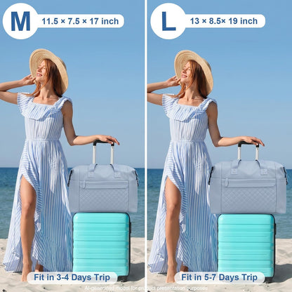 Travel Duffle Bag, Waterproof Weekender Overnight Hospital Bags for Women Men with Toiletry Bag Lightweight Carry on Personal Item Duffle Gym Bag for Travel, Airplanes, Sports