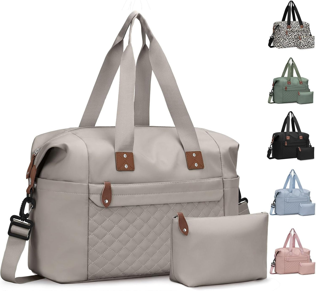 Travel Duffle Bag, Waterproof Weekender Overnight Hospital Bags for Women Men with Toiletry Bag Lightweight Carry on Personal Item Duffle Gym Bag for Travel, Airplanes, Sports