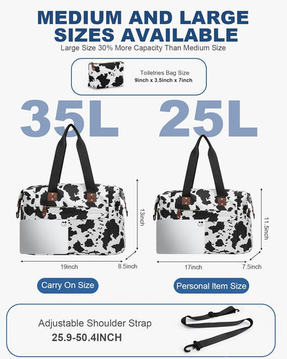 Travel Duffle Bag, Waterproof Weekender Overnight Hospital Bags for Women Men with Toiletry Bag Lightweight Carry on Personal Item Duffle Gym Bag for Travel, Airplanes, Sports