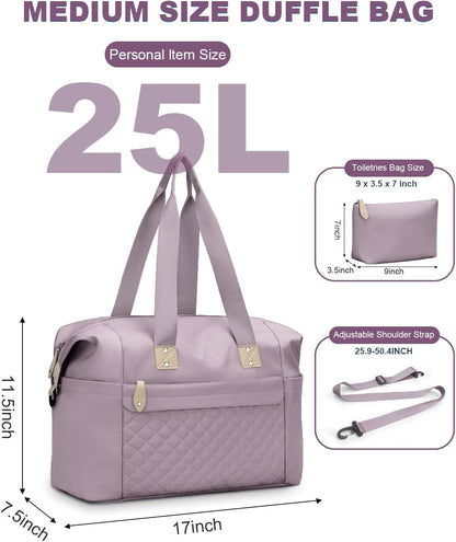 Travel Duffle Bag, Waterproof Weekender Overnight Hospital Bags for Women Men with Toiletry Bag Lightweight Carry on Personal Item Duffle Gym Bag for Travel, Airplanes, Sports