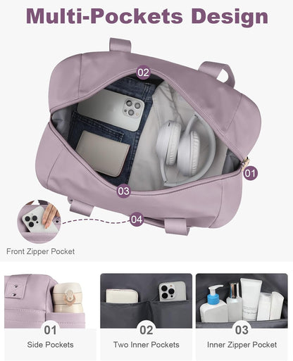Travel Duffle Bag, Waterproof Weekender Overnight Hospital Bags for Women Men with Toiletry Bag Lightweight Carry on Personal Item Duffle Gym Bag for Travel, Airplanes, Sports