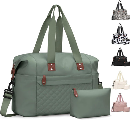 Travel Duffle Bag, Waterproof Weekender Overnight Hospital Bags for Women Men with Toiletry Bag Lightweight Carry on Personal Item Duffle Gym Bag for Travel, Airplanes, Sports