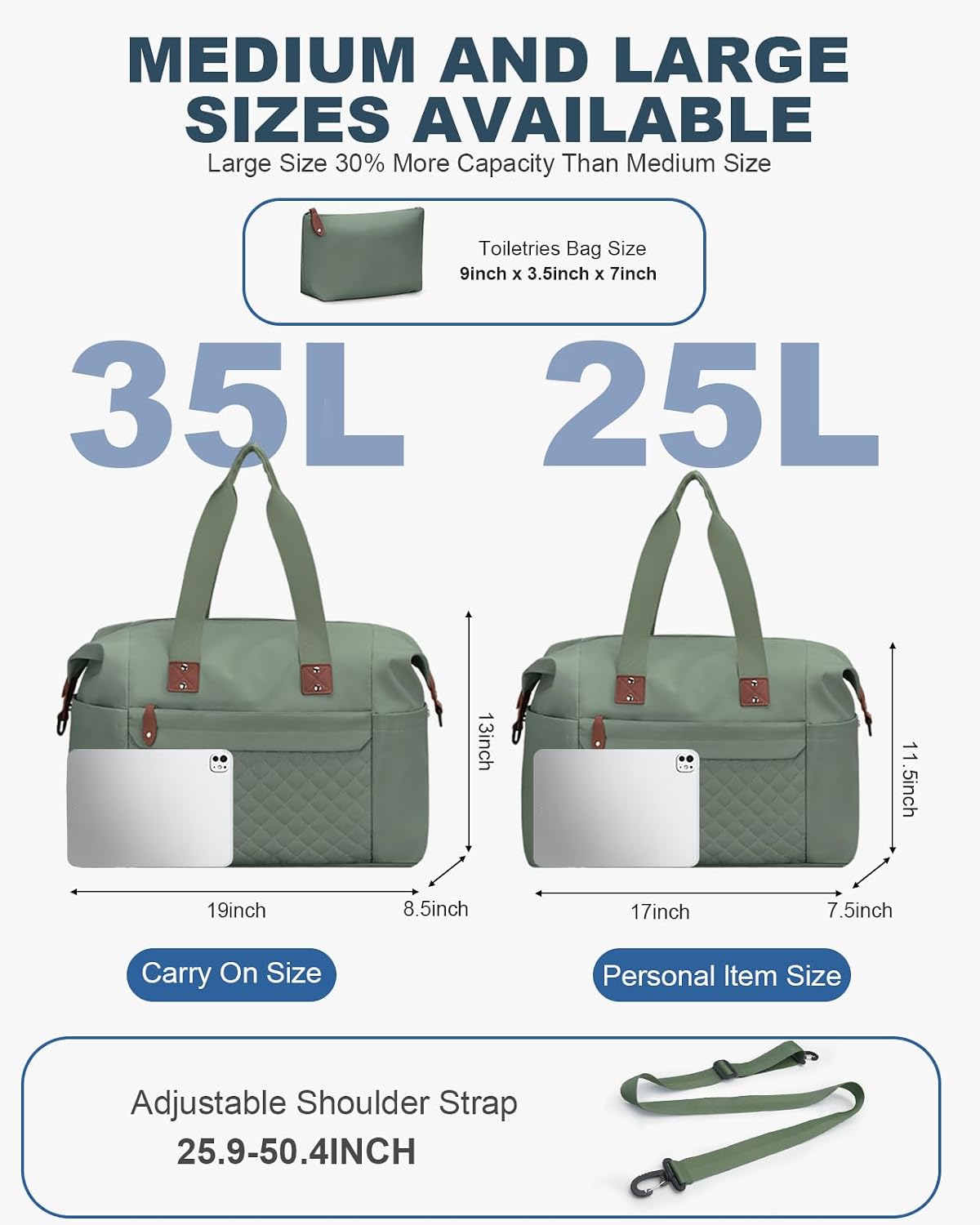 Travel Duffle Bag, Waterproof Weekender Overnight Hospital Bags for Women Men with Toiletry Bag Lightweight Carry on Personal Item Duffle Gym Bag for Travel, Airplanes, Sports