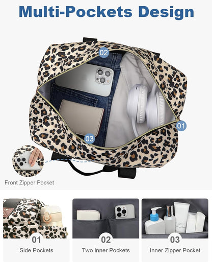 Travel Duffle Bag, Waterproof Weekender Overnight Hospital Bags for Women Men with Toiletry Bag Lightweight Carry on Personal Item Duffle Gym Bag for Travel, Airplanes, Sports
