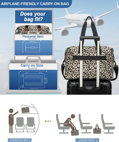 Travel Duffle Bag, Waterproof Weekender Overnight Hospital Bags for Women Men with Toiletry Bag Lightweight Carry on Personal Item Duffle Gym Bag for Travel, Airplanes, Sports