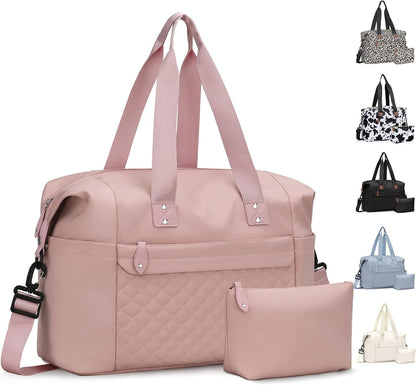Travel Duffle Bag, Waterproof Weekender Overnight Hospital Bags for Women Men with Toiletry Bag Lightweight Carry on Personal Item Duffle Gym Bag for Travel, Airplanes, Sports