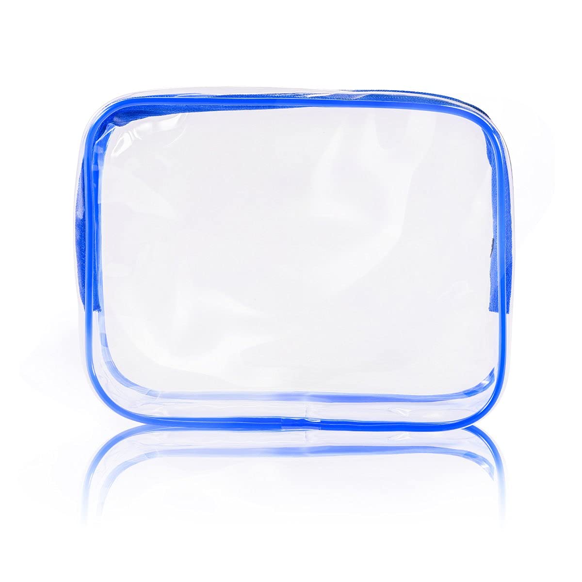 Crystal Clear PVC Travel Toiletry Bag Kit for Women Men, Waterproof Vinyl Organizer Makeup Bags with Zipper Handle Straps, Cosmetic Bag Pouch Carry on Airport Airline Compliant Bag Handbag