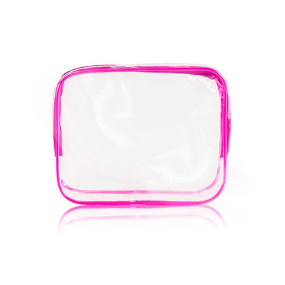 Crystal Clear PVC Travel Toiletry Bag Kit for Women Men, Waterproof Vinyl Organizer Makeup Bags with Zipper Handle Straps, Cosmetic Bag Pouch Carry on Airport Airline Compliant Bag Handbag