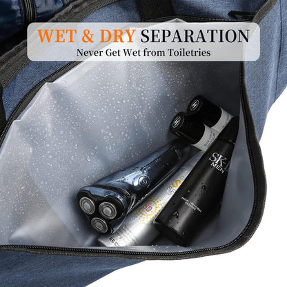 Garment Bags for Travel 60L Waterproof 2-in-1 Hanging Duffle Bag for Men Women with SBS Zipper & Shoes Compartment