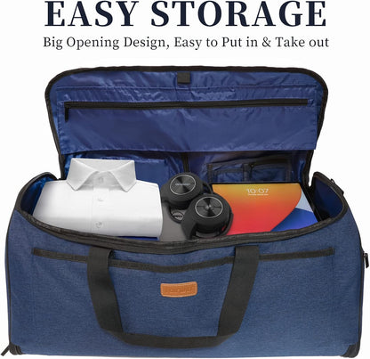 Garment Bags for Travel 60L Waterproof 2-in-1 Hanging Duffle Bag for Men Women with SBS Zipper & Shoes Compartment