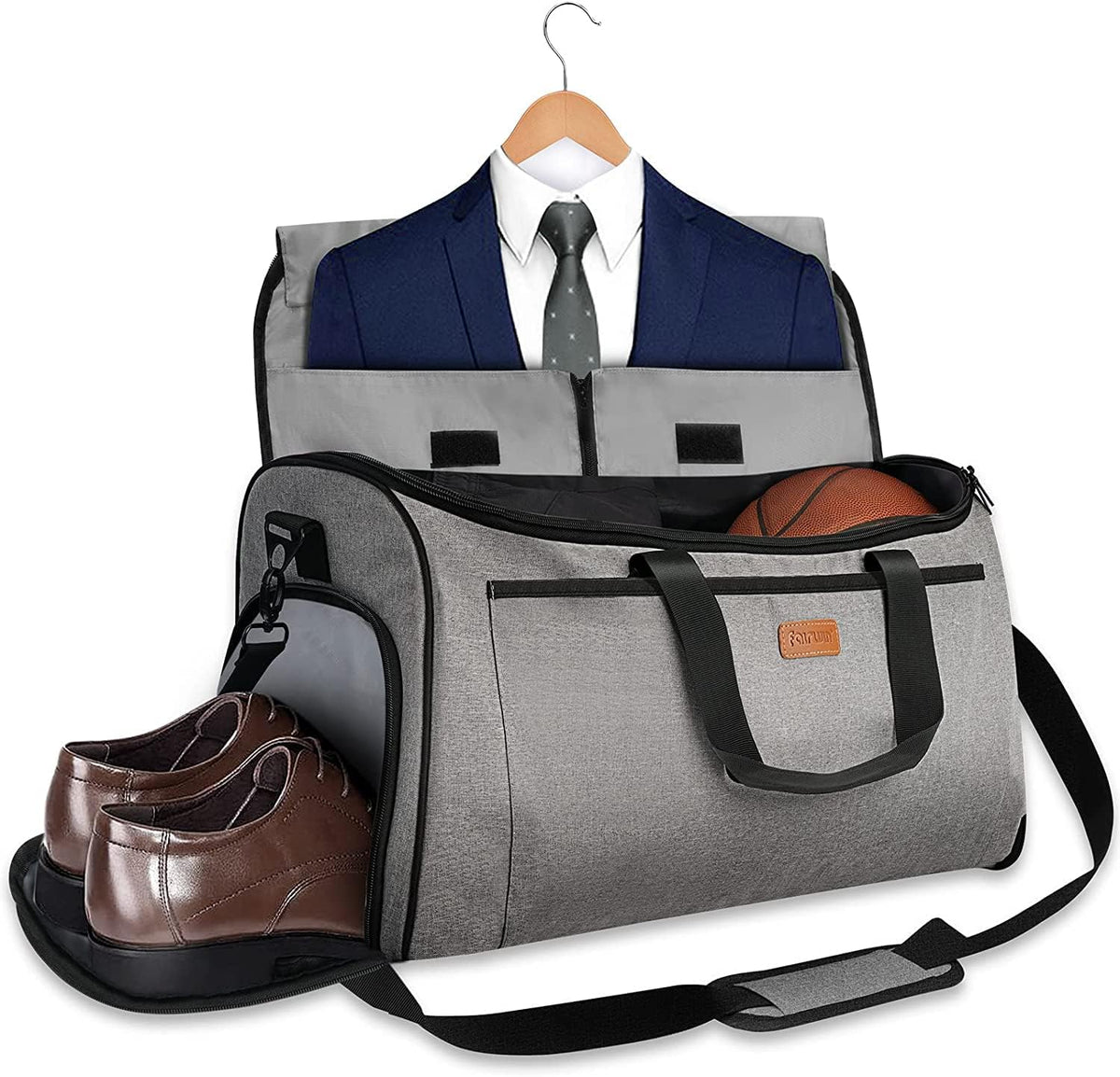 Garment Bags for Travel 60L Waterproof 2-in-1 Hanging Duffle Bag for Men Women with SBS Zipper & Shoes Compartment