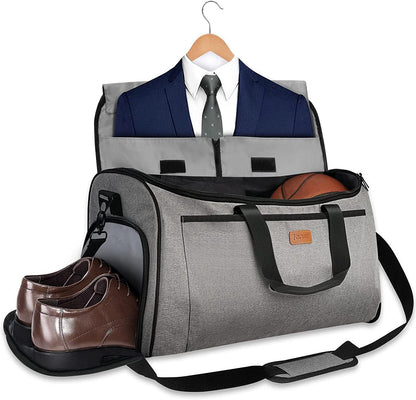 Garment Bags for Travel 60L Waterproof 2-in-1 Hanging Duffle Bag for Men Women with SBS Zipper & Shoes Compartment