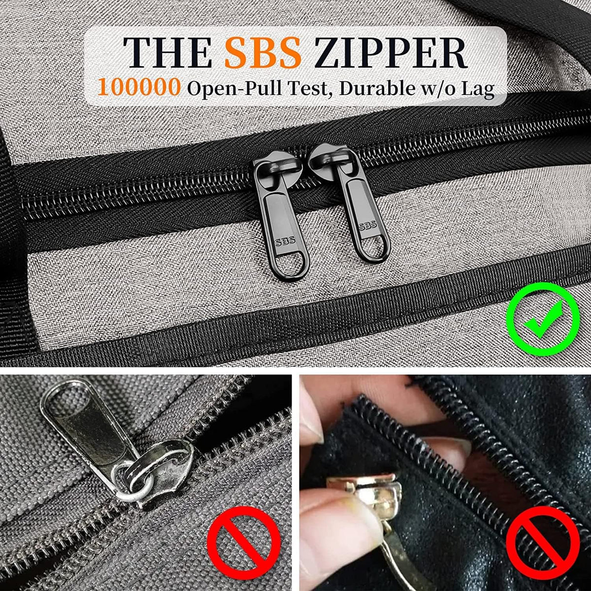 Garment Bags for Travel 60L Waterproof 2-in-1 Hanging Duffle Bag for Men Women with SBS Zipper & Shoes Compartment