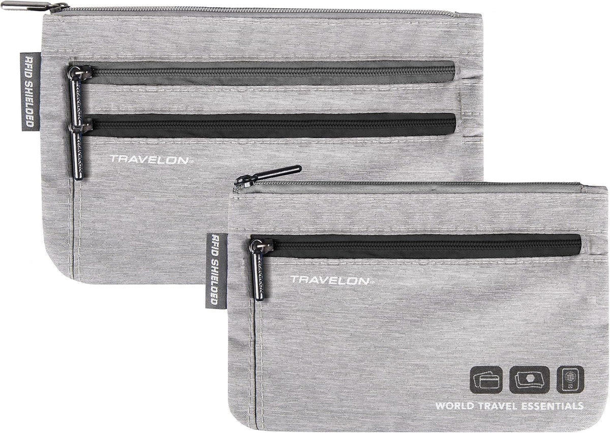 World Travel Essentials Set of 2 Currency and Passport Organizers