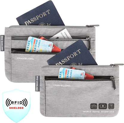 World Travel Essentials Set of 2 Currency and Passport Organizers