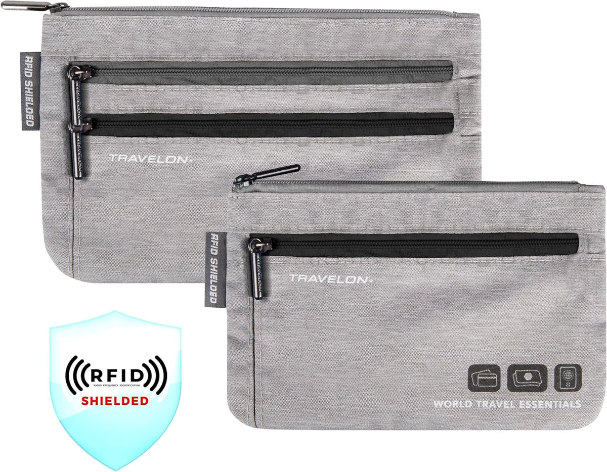 World Travel Essentials Set of 2 Currency and Passport Organizers