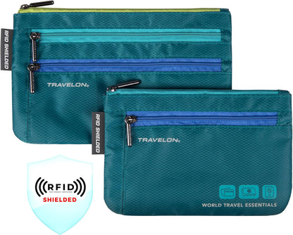 World Travel Essentials Set of 2 Currency and Passport Organizers