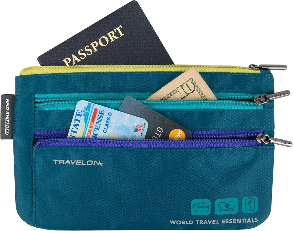 World Travel Essentials Set of 2 Currency and Passport Organizers